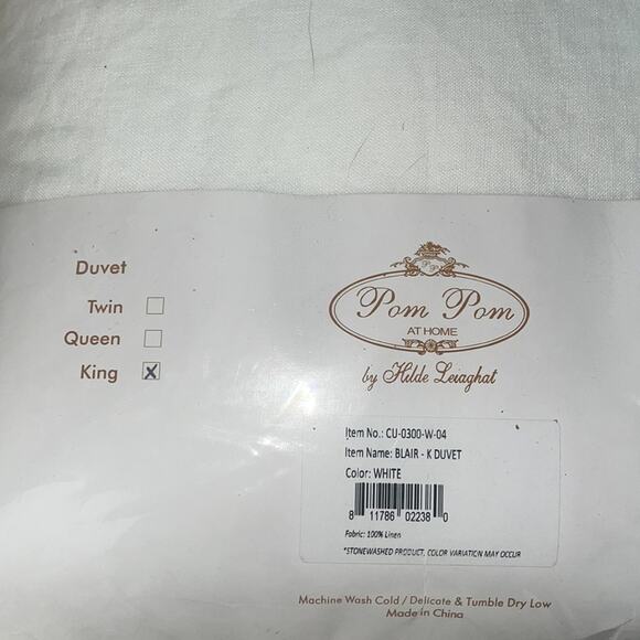 Pom Pom at Home Blair King Size Duvet Cover Retails $632 - Picture 13 of 14